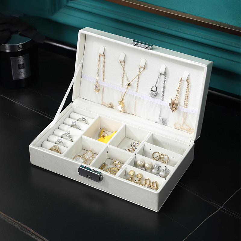 rectangular lock jewelry box