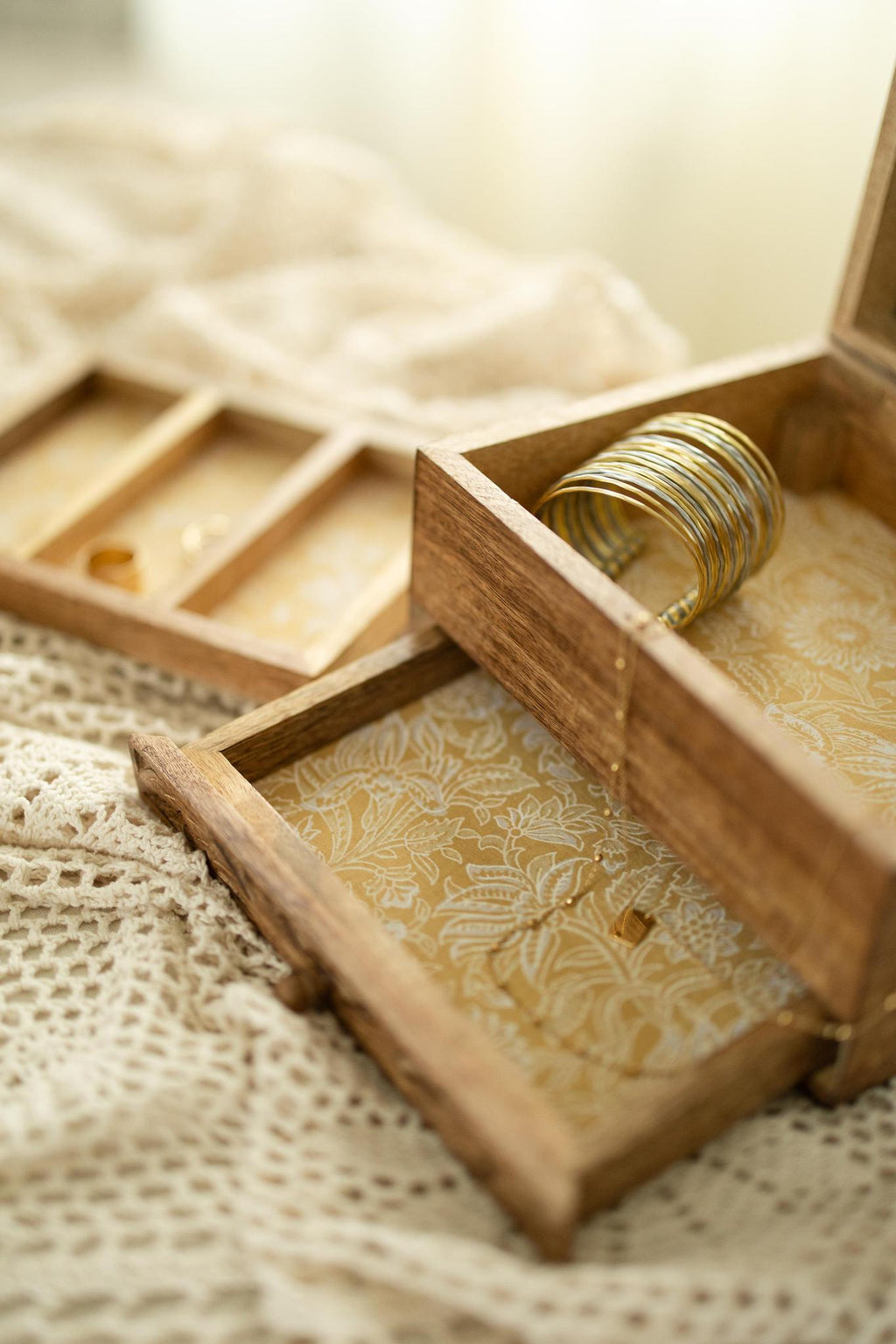 Hand-carved Wood Jewelry Box