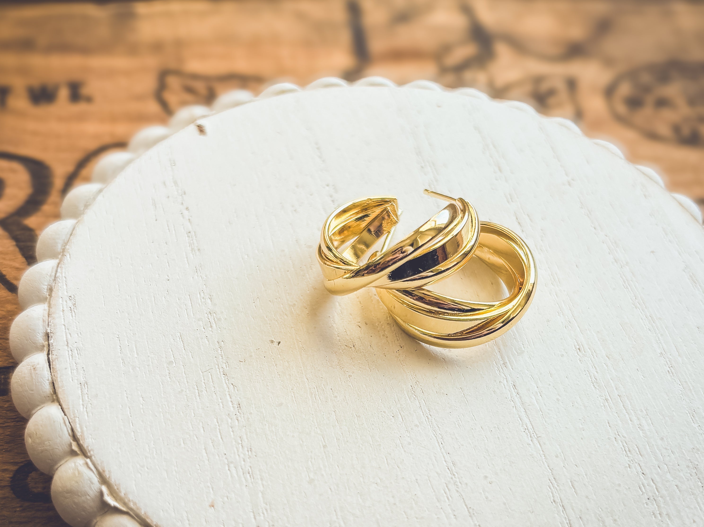 Gold Twist Hoop Earrings