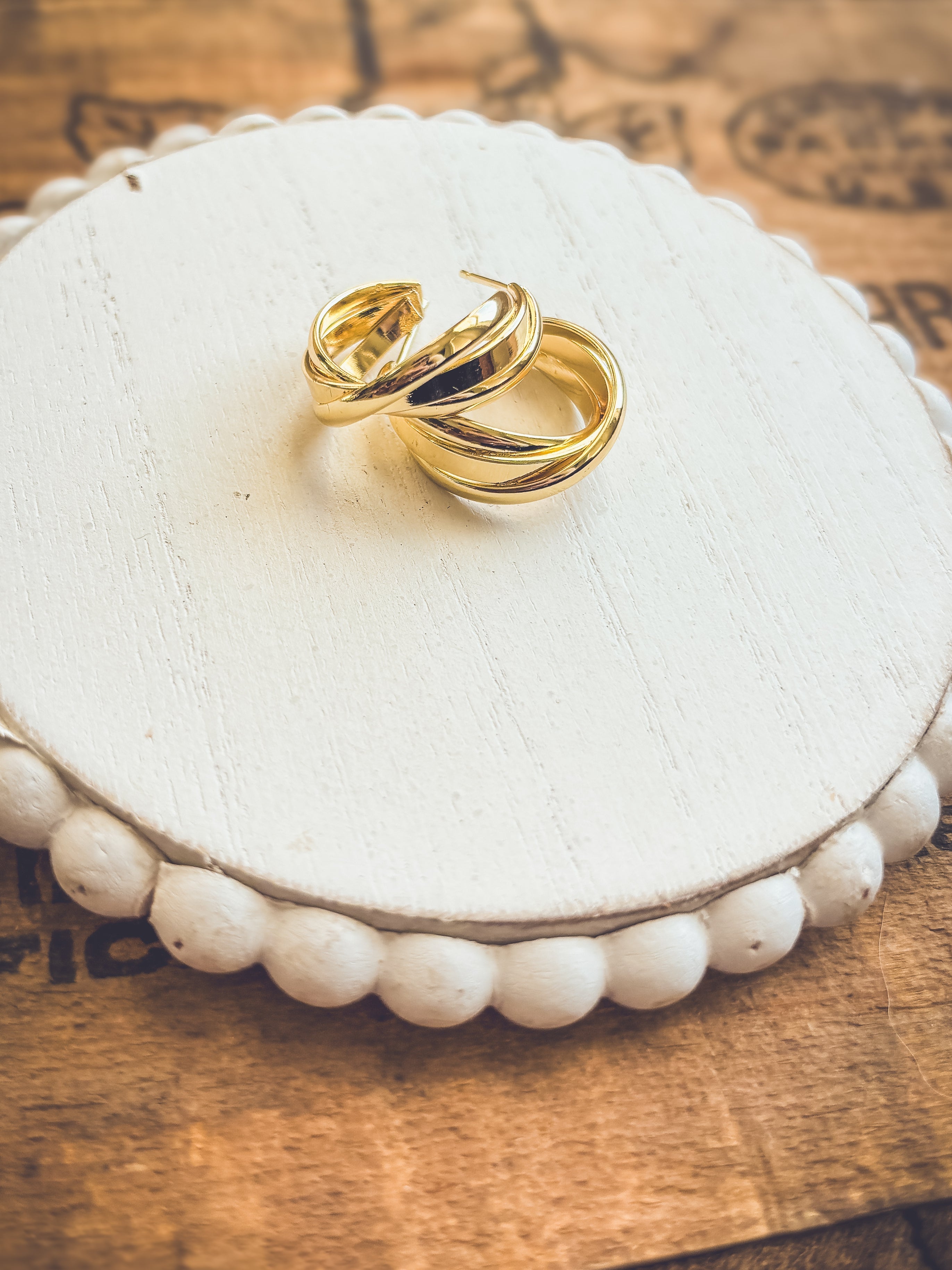 Gold Twist Hoop Earrings