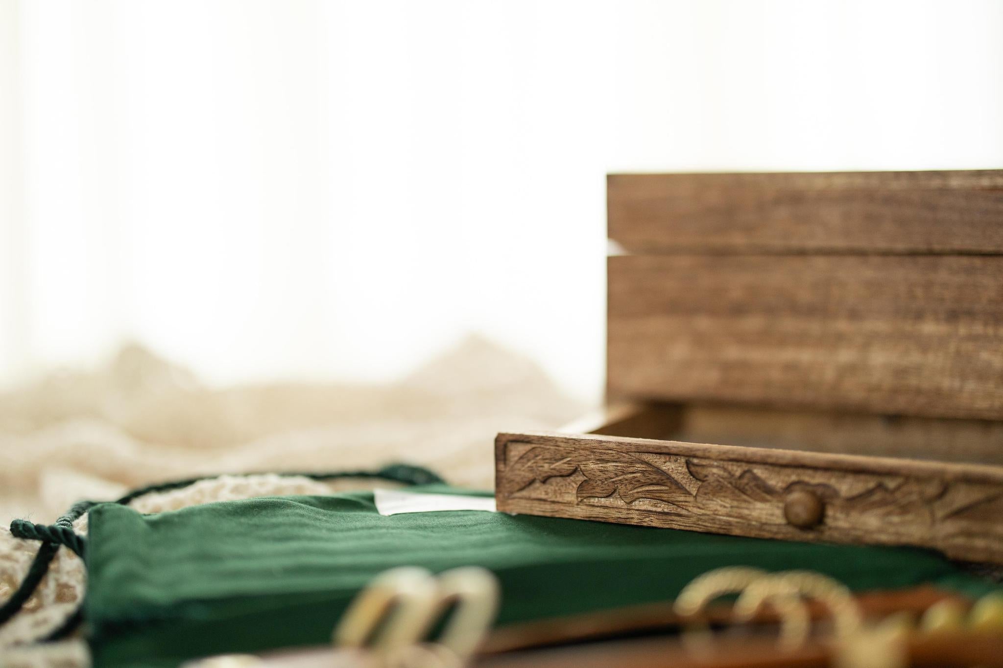 Hand-carved Wood Jewelry Box