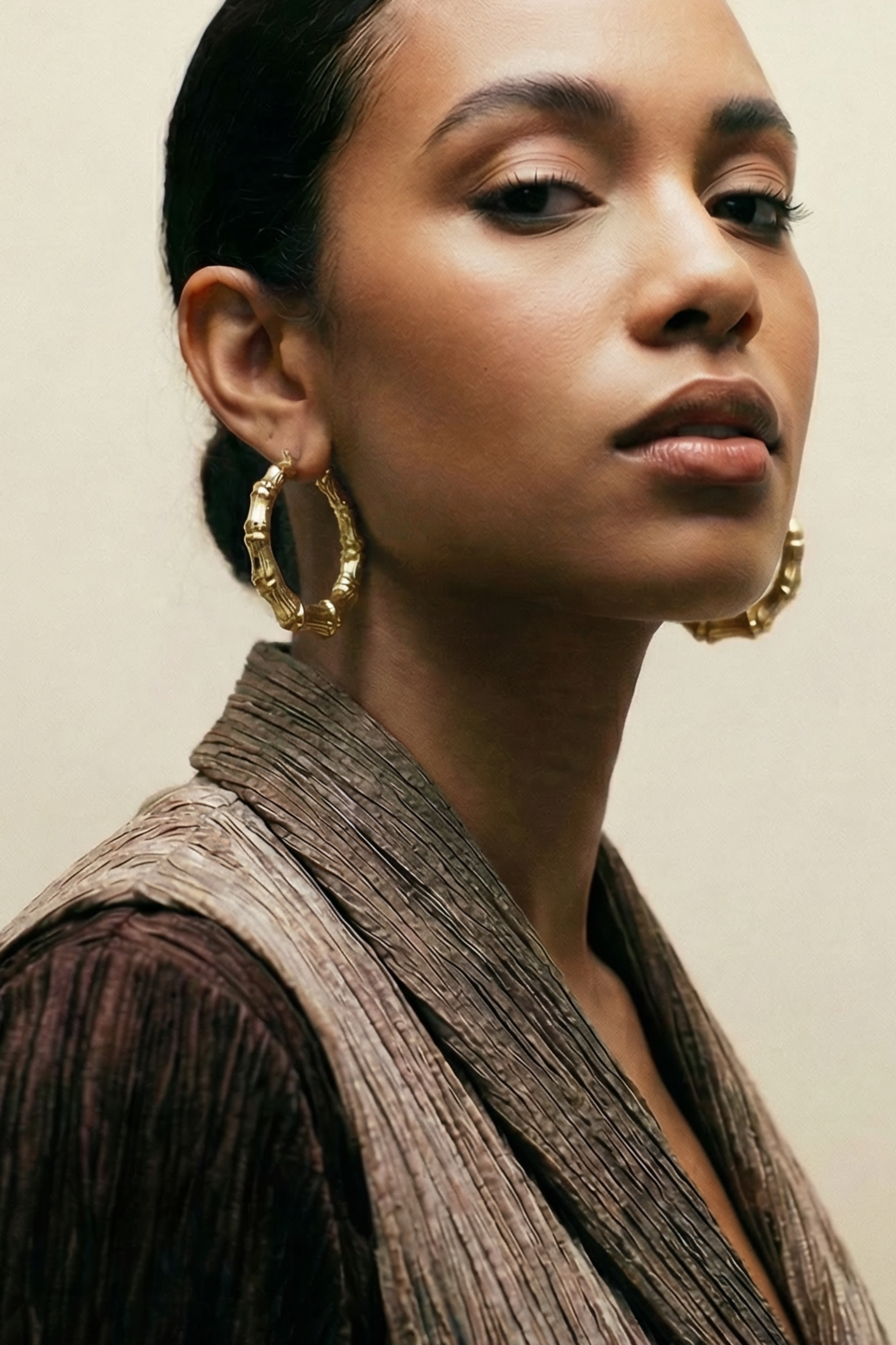 Bamboo Hoop Earring