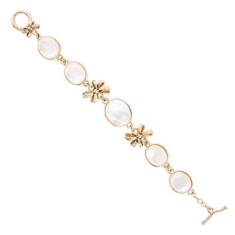 Mother of Pearl Golden Bow Bracelet