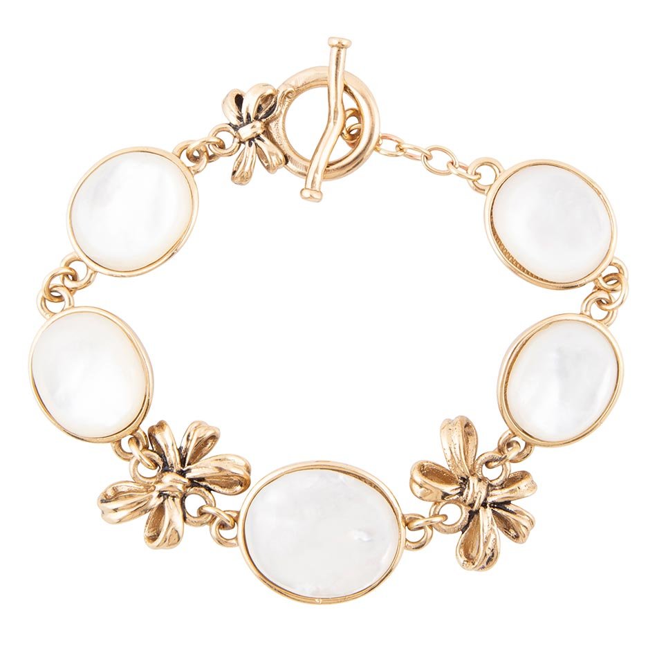 Mother of Pearl Golden Bow Bracelet