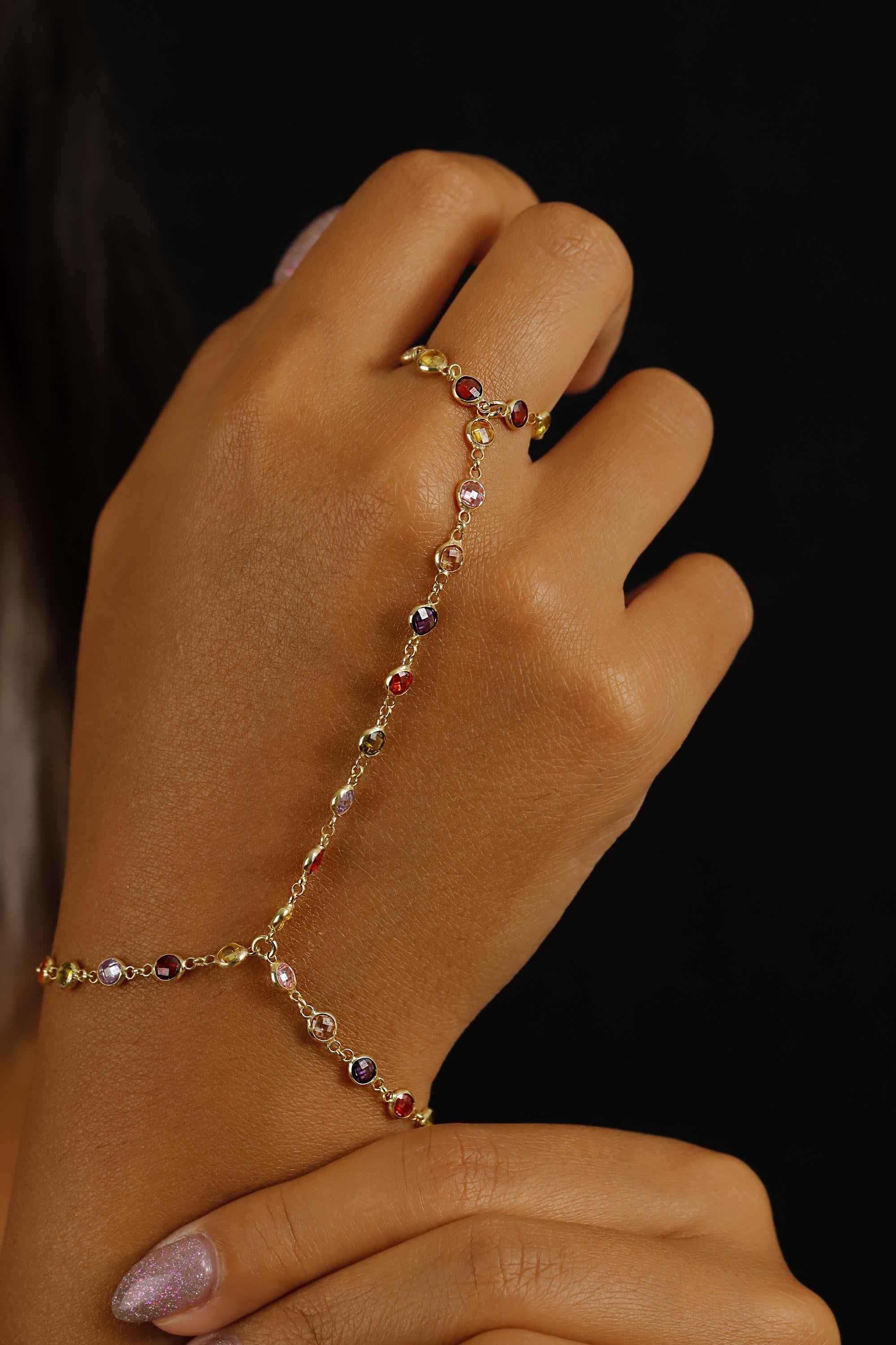 Gemstone Hand Chain