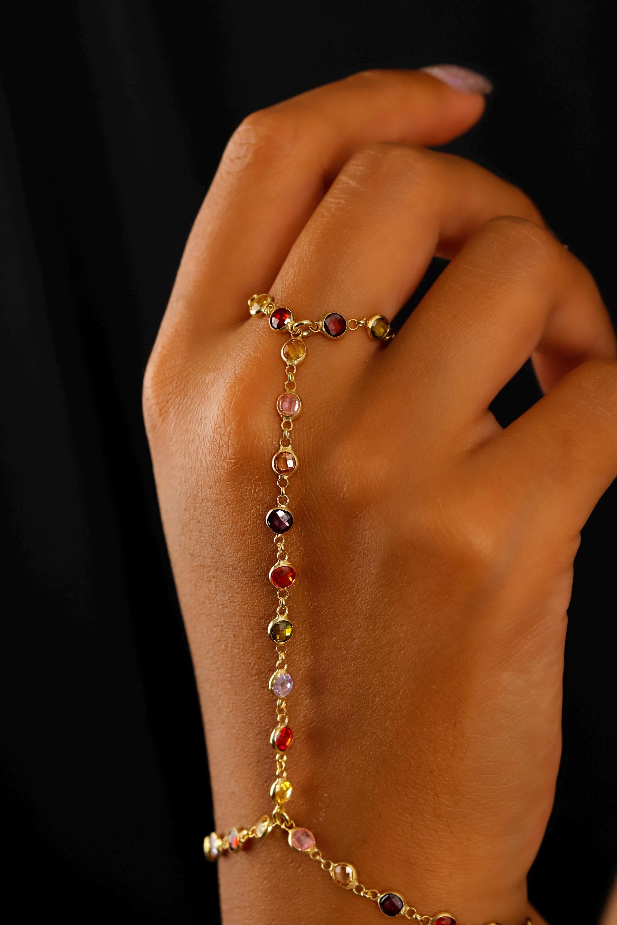 Gemstone Hand Chain